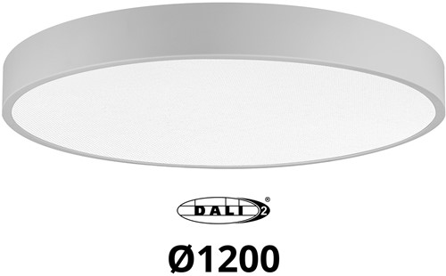 Pragmalux LED Opbouw-/pendelarmatuur Moon IP44 Ø1200mm Prisma direct/indirect max.160W 18950-20100lm 3CCT 3000-3500-4000K CRI90 Grijs - DALI NFC-1