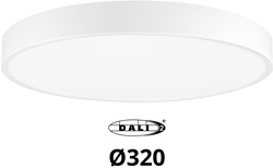 Pragmalux LED Opbouw-/pendelarmatuur Moon IP44 Ø320mm Opaal direct/indirect 14-28W 1650-3480lm 3CCT 3000-3500-4000K CRI90 Wit - DALI