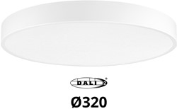 Pragmalux LED Opbouw-/pendelarmatuur Moon IP44 Ø320mm Prisma direct/indirect 14-28W 1650-3480lm 3CCT 3000-3500-4000K CRI90 Wit - DALI