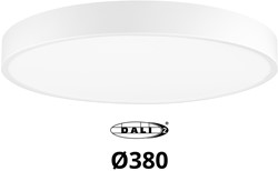 Pragmalux LED Opbouw-/pendelarmatuur Moon IP44 Ø380mm Opaal direct/indirect 14-28W 1650-3450lm 3CCT 3000-3500-4000K CRI90 Wit - DALI