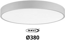 Pragmalux LED Opbouw-/pendelarmatuur Moon IP44 Ø380mm Prisma direct/indirect 14-28W 1650-3450lm 3CCT 3000-3500-4000K CRI90 Grijs - DALI