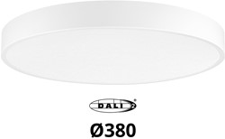 Pragmalux LED Opbouw-/pendelarmatuur Moon IP44 Ø380mm Prisma direct/indirect 14-28W 1650-3450lm 3CCT 3000-3500-4000K CRI90 Wit - DALI