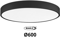 Pragmalux LED Opbouw-/pendelarmatuur Moon IP44 Ø600mm Prisma direct/indirect 28-56W 3300-6900lm 3CCT 3000-3500-4000K CRI90 Zwart - DALI