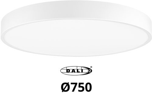 Pragmalux LED Opbouw-/pendelarmatuur Moon IP44 Ø750mm Opaal direct/indirect 56-84W 6600-10400lm 3CCT 3000-3500-4000K CRI90 Wit - DALI