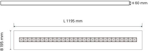 Pragmalux LED Opbouwarmatuur Optic hoogglans reflector 20x120cm 26-36W 3600-4800lm 3000K-3500K-4000K 3CCT CRI>90 UGR<16 zwart RAL9005 + Philips driver-3