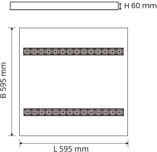 Pragmalux LED Opbouwarmatuur Optic zwarte reflector 60x60cm 26-36W 3200-4400lm 3000K-3500K-4000K 3CCT CRI>90 UGR<16 wit RAL9003 + Philips driver-4