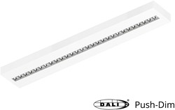 Pragmalux LED Opbouwarmatuur Optic hoogglans reflector 20x120cm 36W 4400-4800lm 3000K-3500K-4000K 3CCT CRI>90 UGR<16 wit RAL9003 + Philips DALI driver