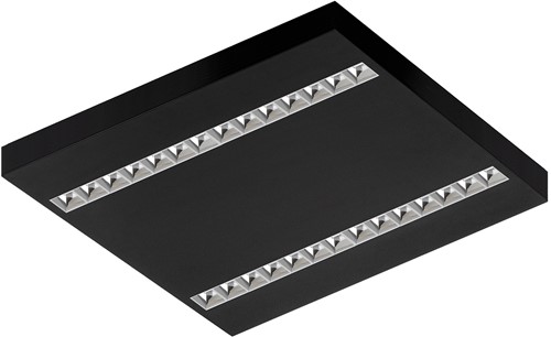 Pragmalux LED Opbouwarmatuur Optic hoogglans reflector 60x60cm 26-36W 3600-4800lm 3000K-3500K-4000K 3CCT CRI>90 UGR<16 zwart RAL9005 + Philips driver