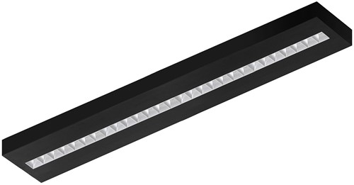 Pragmalux LED Opbouwarmatuur Optic matte reflector 20x120cm 36W 4350-4750lm 3000K-3500K-4000K 3CCT CRI>90 UGR<16 zwart RAL9005 + Philips DALI driver-1