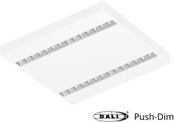 Pragmalux LED Opbouwarmatuur Optic matte reflector 60x60cm 36W 4350-4750lm 3000K-3500K-4000K 3CCT CRI>90 UGR<16 wit RAL9003 + Philips DALI driver