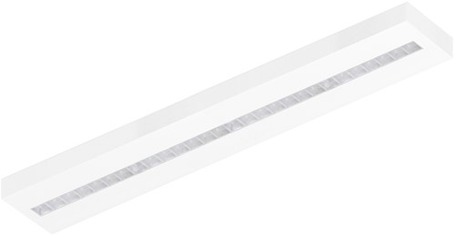 Pragmalux LED Opbouwarmatuur Optic transparant reflector 20x120cm 26-36W 3600-4800lm 3000K-3500K-4000K 3CCT CRI>90 UGR<16 wit RAL9003 + Philips driver