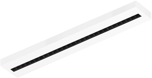 Pragmalux LED Opbouwarmatuur Optic zwarte reflector 20x120cm 36W 4050-4400lm 3000K-3500K-4000K 3CCT CRI>90 UGR<16 wit RAL9003 + Philips DALI driver-1