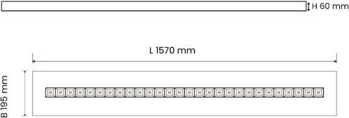 Pragmalux LED Opbouwarmatuur Optic hoogglans reflector 200x1570mm 38-50W 4950-6700lm 3000K-3500K-4000K 3CCT CRI>90 UGR<16 wit RAL9003 + Osram driver-1