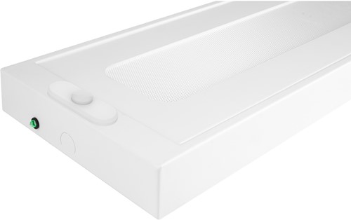 Pragmalux LED Opbouwarmatuur Opus prisma 160x1300mm 18-32W 2400-4250lm 3000K-4000K 2CCT UGR<19 wit RAL9003 + PIR sensor & noodmodule 3uur zelftest-3