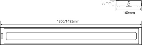 Pragmalux LED Opbouwarmatuur Opus prisma 160x1300mm 18-32W 2400-4250lm 3000K-4000K 2CCT UGR<19 wit RAL9003-8
