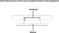 Interlight LED Pendelarmatuur Orion Linear Up/Down 29W 3000K 85D 3000lm Zwart UGR<19 - Dimbaar-8