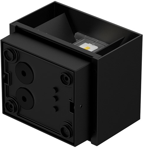 Pragmalux LED Wandarmatuur Parono IP65 Up/Down 6W 500lm 2700K instelbare lichtbundel Zwart RAL9005-5