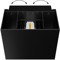 Pragmalux LED Wandarmatuur Parono IP65 Up/Down 6W 580lm 3000K instelbare lichtbundel Zwart RAL9005-3