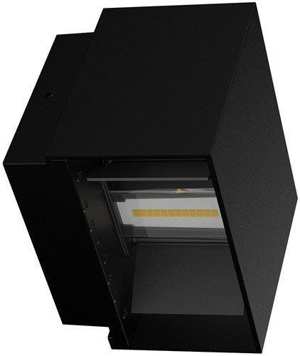 Pragmalux LED Wandarmatuur Parono IP65 Up/Down 6W 500lm 2700K instelbare lichtbundel Zwart RAL9005-2