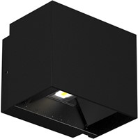 Pragmalux LED Wandarmatuur Parono IP65 Up/Down 6W 580lm 3000K instelbare lichtbundel Zwart RAL9005-1