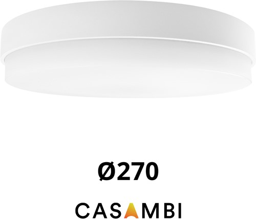 Pragmalux LED Plafonnière / Wandarmatuur Dura-S Wit Ø270 IP64 IK10 max.9W 1050-1100lm 3000K-3500K-4000K 3-CCT + Casambi driver