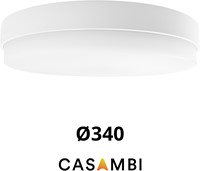 Pragmalux LED Plafonnière / Wandarmatuur Dura-M Wit Ø340 IP64 IK10 max.18W 2200-2300lm 3000K-3500K-4000K 3-CCT + Casambi driver