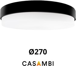Pragmalux LED Plafonnière / Wandarmatuur Dura-S Zwart Ø270 IP64 IK10 max.9W 1050-1100lm 3000K-3500K-4000K 3-CCT + Casambi driver