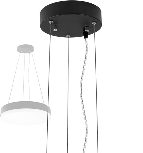 Pragmalux LED Plafonnière / Pendelarmatuur Plano accessoire pendelset met plafondkap Ø175x40mm 1,2m zwart