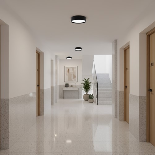 Pragmalux LED Plafonnière / Pendelarmatuur Plano-M accessoire deco ring zwart Ø360x72mm-3