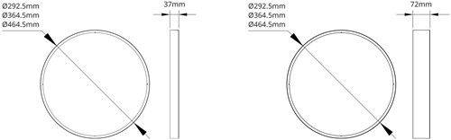 Pragmalux LED Plafonnière / Pendelarmatuur Plano-L accessoire deco ring zwart Ø460x37mm-2