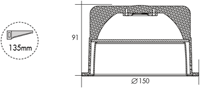 Pragmalux LED Downlight Mado 150 Mat IP44 12W 4000K 1645lm 150 Buitenmaat - Gatmaat 135-1