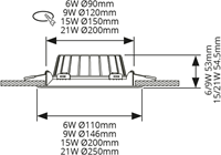 Pragmalux LED Downlight Essence G2 IP54 wit standaard max. 15W 3000K-6000K 3-CCT max. 1650lm 100D  incl. TCI DALI Driver-4