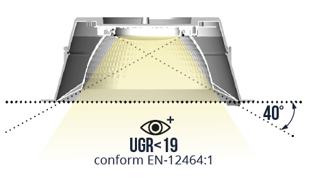 Pragmalux LED Downlight Essence UGR IP54 zwart max. 21W 3000K-6000K 3-CCT max. 2800lm 60D 226 Buitenmaat - Gatmaat 200 UGR<19 Excl. LED Driver-2