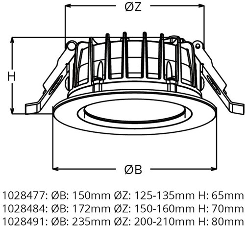 Pragmalux LED Downlight Fora IP65 172 - 150 25-30W 2350-3250lm 3000K-4000K 2-CCT wit +Universele LED Driver (DALI2, 1-10V, Push-dim)-3