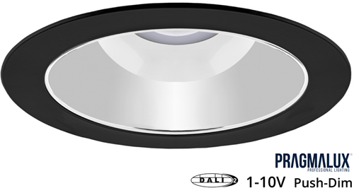 Pragmalux LED Downlight Spectre SR IP54 10-25W 3000K-5700K 3-CCT 1150-2750lm zwart 228 Buitenmaat - Gatmaat 200-210 +Universele LED Driver (DALI2, 1-10V, Push-dim) (2x26W)