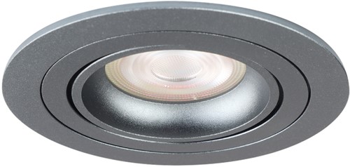 Pragmalux Inbouwspot Alpha Rond Kantelbaar Gunmetal RAL7031 - Incl. GU10 Fitting-1