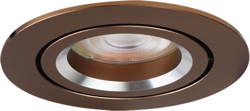 Pragmalux Inbouwspot Aura Rond Kantelbaar Bronze RAL8000 - Incl. GU10 Fitting-1