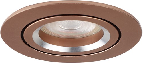 Pragmalux Inbouwspot met bladveren Aura Rond Kantelbaar  Rosé goud RAL1024 - Incl. GU10 Fitting-1