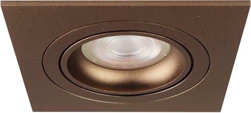 Pragmalux Inbouwspot met bladveren Boxy Vierkant Kantelbaar Bronze RAL8000 - Incl. GU10 Fitting-1