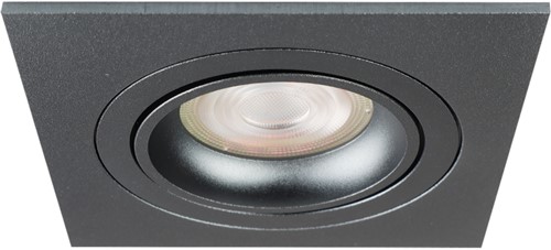 Pragmalux Inbouwspot met bladveren Boxy Vierkant Kantelbaar Gunmetal RAL7031 - Incl. GU10 Fitting-1