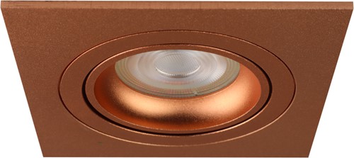 Pragmalux Inbouwspot Boxy Vierkant Kantelbaar Koper RAL1001 - Incl. GU10 Fitting-1