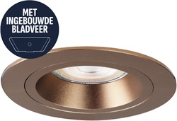 Pragmalux Inbouwspot met bladveren Ados Rond Bronze RAL8000 - Incl. GU10 Fitting