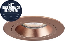 Pragmalux Inbouwspot met bladveren Ados Rond  Rosé goud RAL1024 - Incl. GU10 Fitting