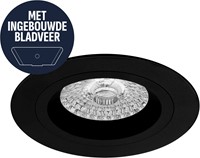 Pragmalux Inbouwspot met bladveren Ados Rond zwart RAL9004 - Incl. GU10 Fitting