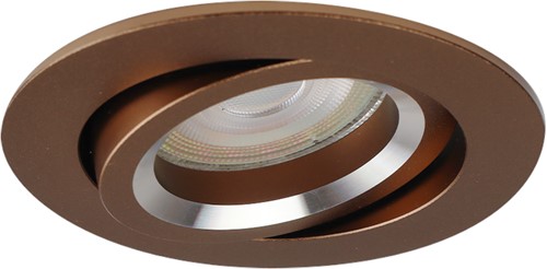 Pragmalux Inbouwspot Aura Rond Kantelbaar Bronze RAL8000 - Incl. GU10 Fitting