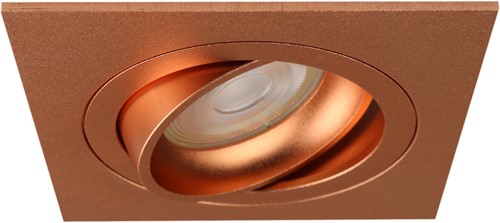 Pragmalux Inbouwspot Boxy Vierkant Kantelbaar Koper RAL1001 - Incl. GU10 Fitting