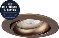 Pragmalux Inbouwspot met bladveren Delta Rond Kantelbaar Bronze RAL8000 - Incl. GU10 Fitting