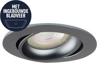 Pragmalux Inbouwspot met bladveren Delta Rond Kantelbaar Gunmetal RAL7031 - Incl. GU10 Fitting