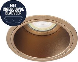 Pragmalux Inbouwspot met bladveren Mido Rond Bronze RAL8000 - Incl. GU10 Fitting