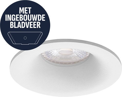 Pragmalux Inbouwspot met bladveren Nero Rond wit RAL9003 - Incl. GU10 Fitting